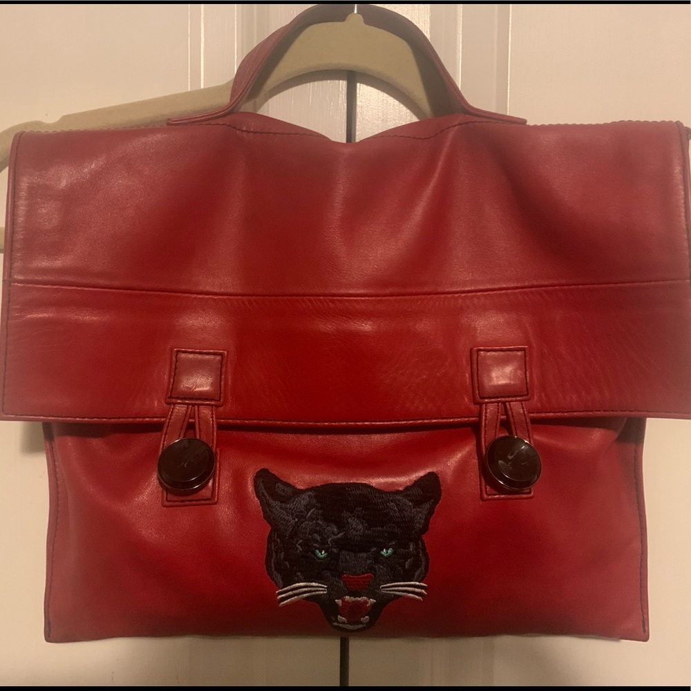 Arrogant Joe Red Leather Brooklyn Messenger Bag
